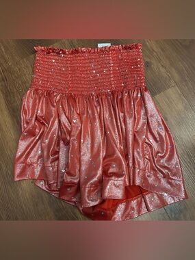 QUEEN OF SPARKLES Red Mini Skort